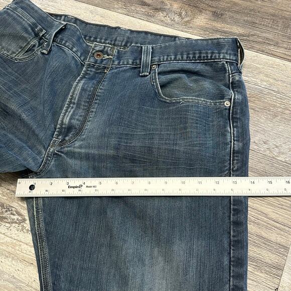 Levis 514 Jeans Red Tab Flap Pockets Blue Mens 38x31 Bootcut Mid Wash Denim - Picture 10 of 13